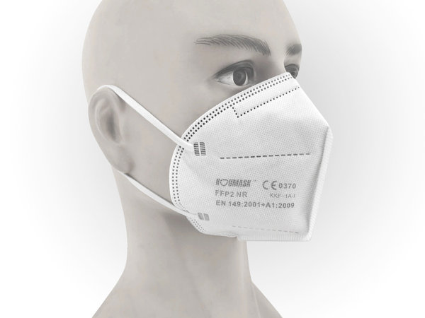 FFP2 Maske "Koumask" Weiß Einzeln Verpackt CE-Kennzeichnung CE 0370 EN 149:2001 + A1:2009 KKF