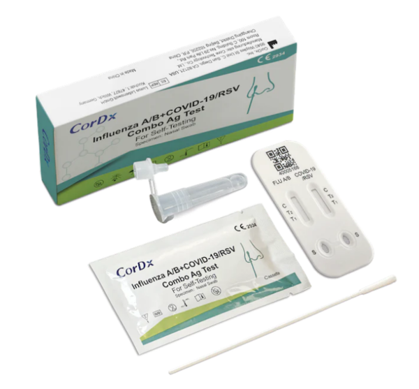Antigentest Laien Combo CorDx 4in1 SARS-CoV-2 & Influenza A/B & RSV - 1er verpackt